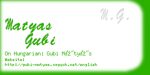 matyas gubi business card